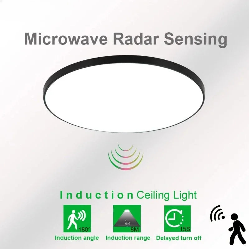 Plafonnier LED à détection de radar super mince 27CM plafonnier à induction radar à micro-ondes Nélia Arabesque - Une Touche Élégante dans le Décor