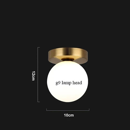 Plafonnier — Nordique Simple moderne rond boule de verre plafonnier salon éclairage couloir plafonnier chambre lampe lumière LED