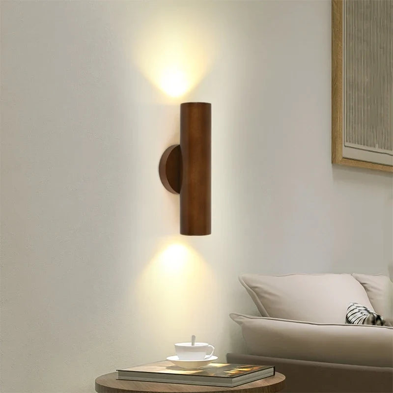 Applique murale — LED moderne en bois pour décoration intérieure et extérieure