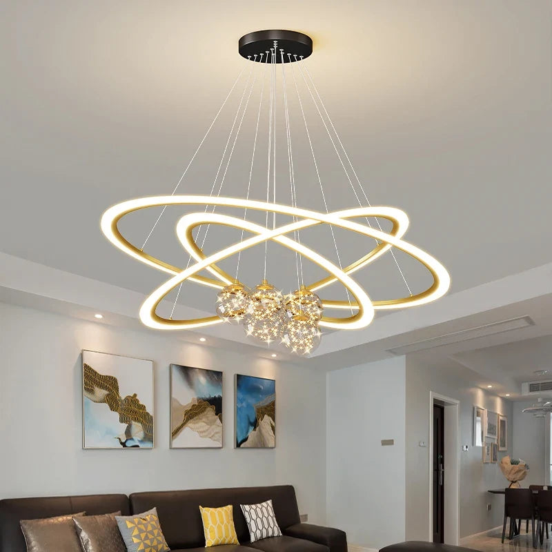 Lustre — En verre étoilé design moderne pour éclairage intérieur