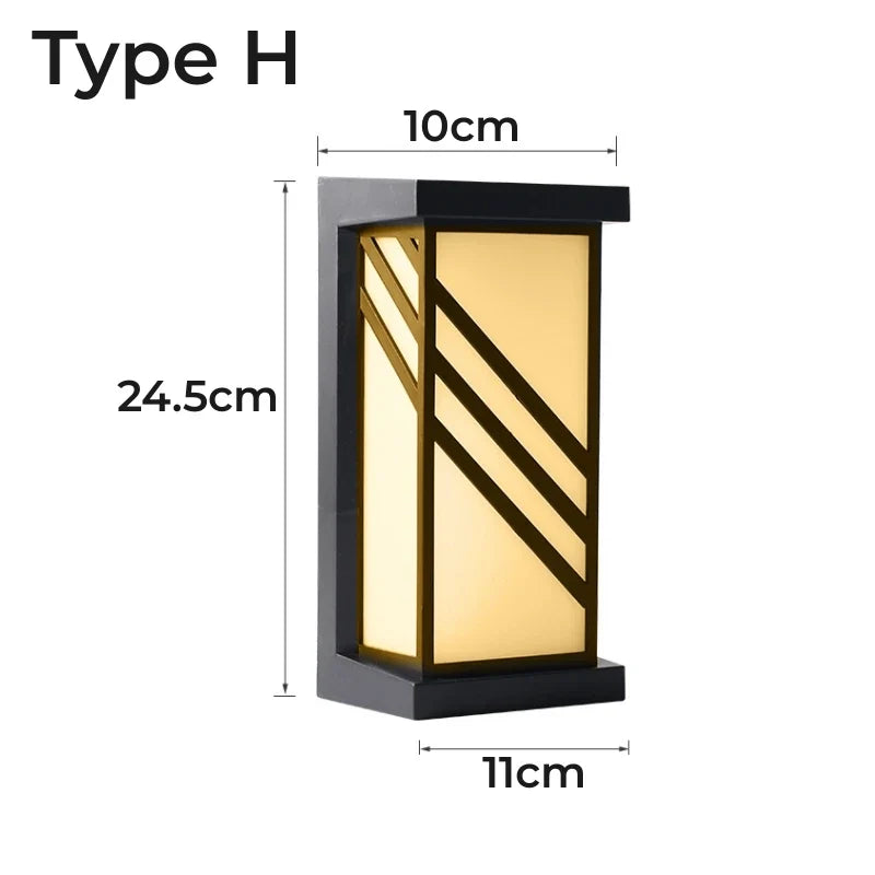 Applique murale — LED applique extérieure en plastique/aluminium porte d'entrée étanche IP65 applique jardin Patio terrasse maison luminaire mural