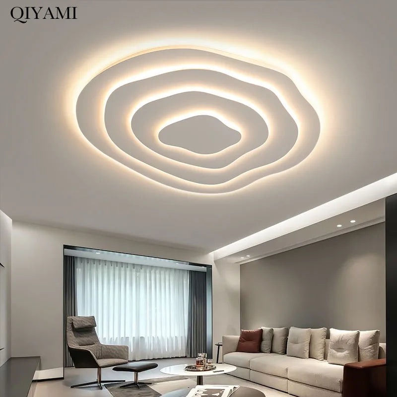 Plafonnier led multicouche blanc minimaliste moderne Ilona Cantate - Esprit Épuré & Harmonie Intérieure
