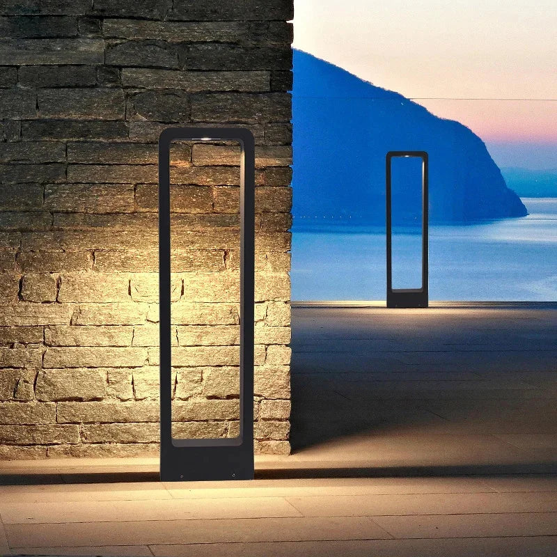 Borne lumineuse extérieure LED 7 W noire en aluminium pour jardin – Noriale