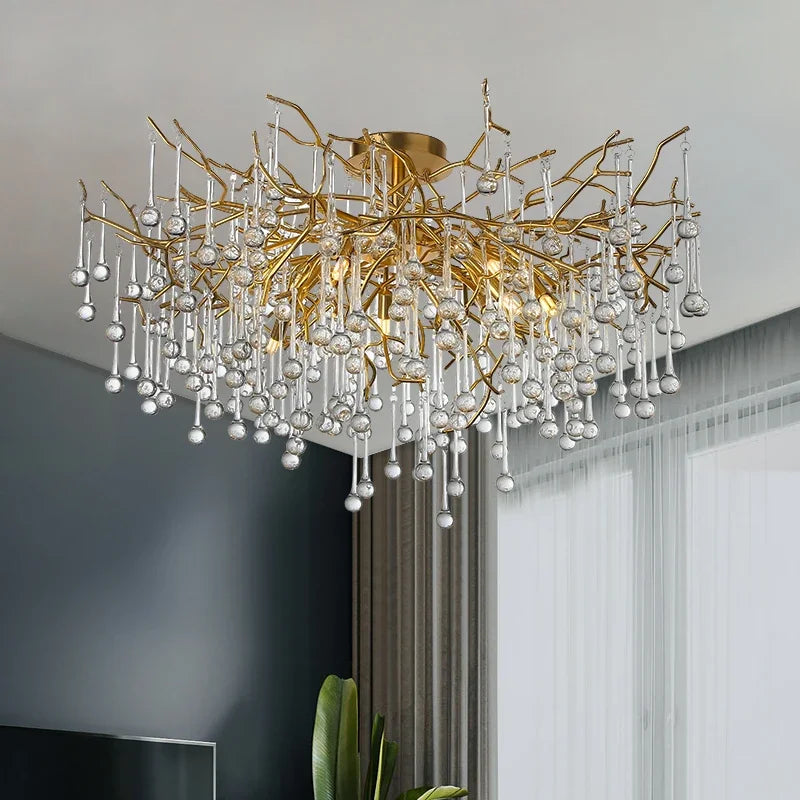 Lustre — Nordique en cristal éclairage à LED pour décoration intérieure
