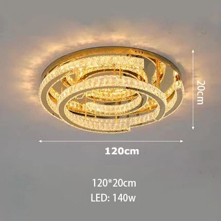 Plafonnier led moderne en cristal design réglable Manon Clarté - Jeux de Reflets & Présence Raffinée