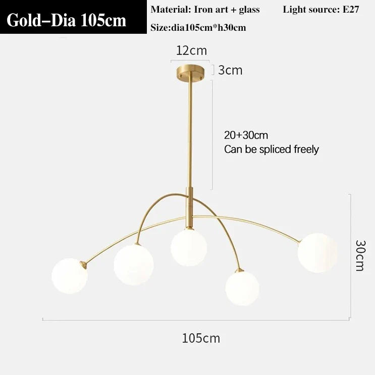 Lustre — Moderne en verre design lampe à LED de luxe pour décoration intérieure