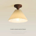 Plafonnier — Moderne LED bois tissu plissé