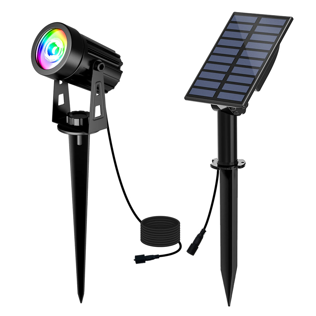Spot solaire LED extérieur, blanc chaud, blanc froid ou RVB, IP65 – Luméria