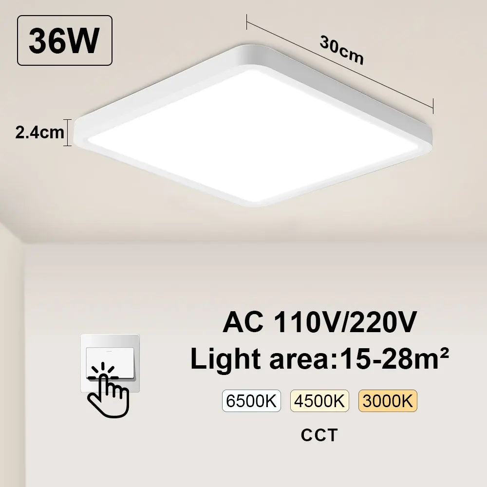 Plafonnier Tuya Smart LED App commande vocale Alexa Google télécommande plafonniers carrés salon chambre éclairage Adrien Courbe - Une Silhouette Graphique Affirmée