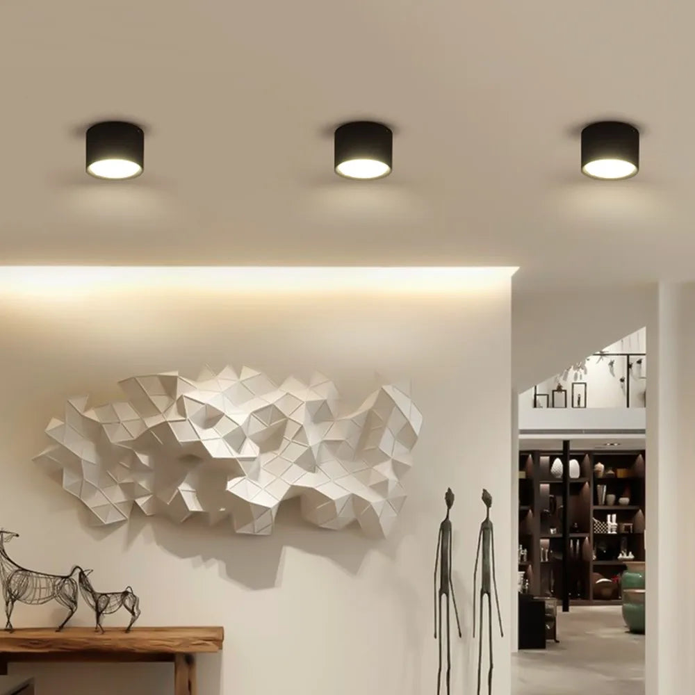 Plafonnier Mini LED Dimmable Grain de bois Surface monté Downlight maison chambre décor Spot pour salon 220V 110V Dorian Dessin - Une Touche Élégante dans le Décor