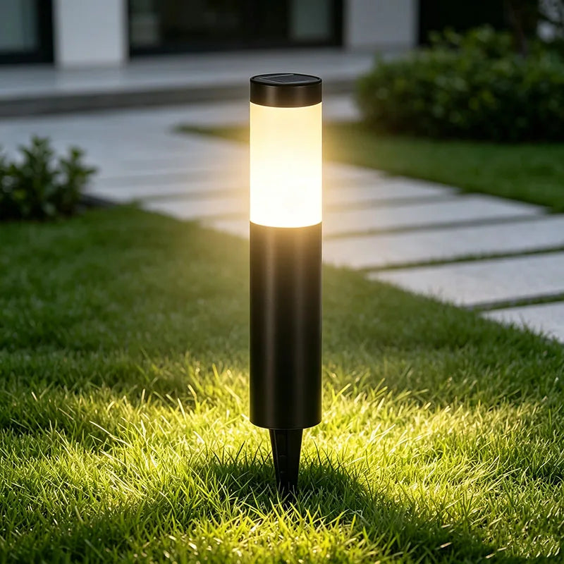 Borne solaire en acier inoxydable pour jardin et allée, IP65 – Stéliane