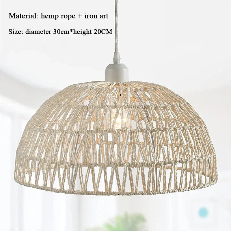 Lustre Japonais Zélie Brume en Corde de Chanvre — C