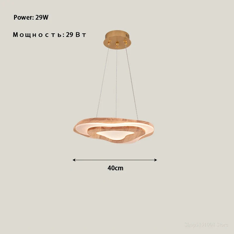Plafonnier — Chinois Zen en bois nuage acrylique LED