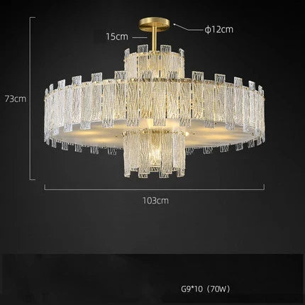 Plafonnier design rond à couches en cuivre doré Émilien Cadence - Éclat du Métal & Élégance Intérieure