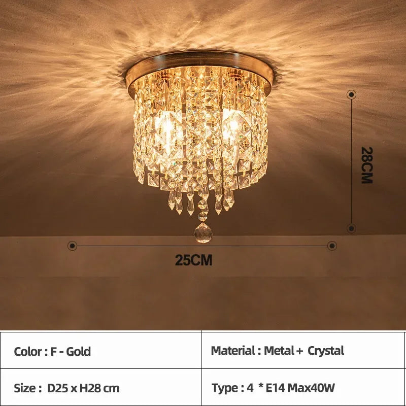 Plafonnier — LED en bois style bohème moderne avec cristal élégant