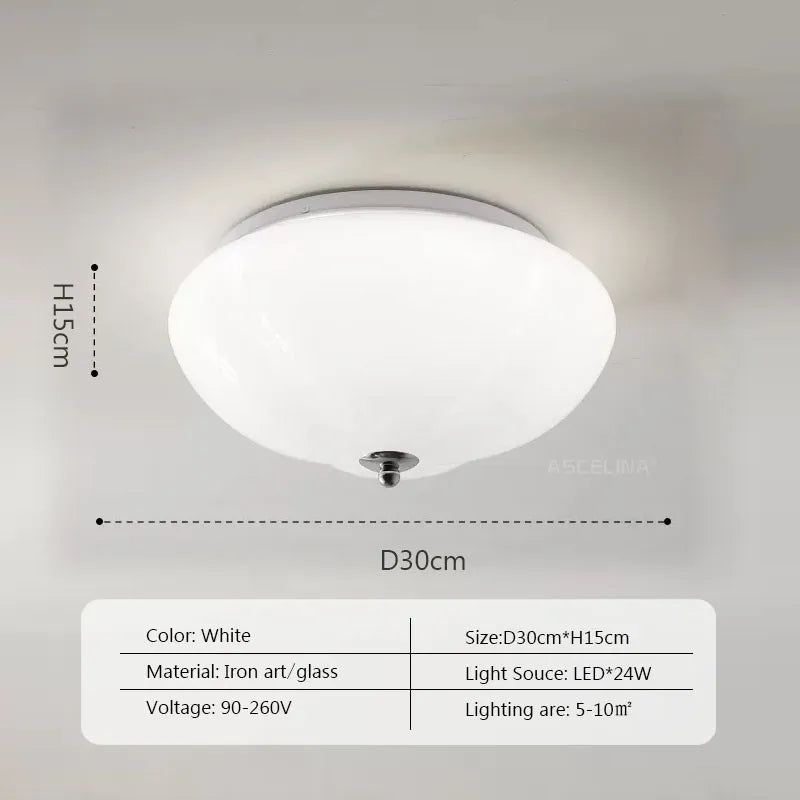 Plafonnier — Rétro LED minimaliste Orange citrouille en verre pour chambre couloir entrée salle d'étude décor à la maison