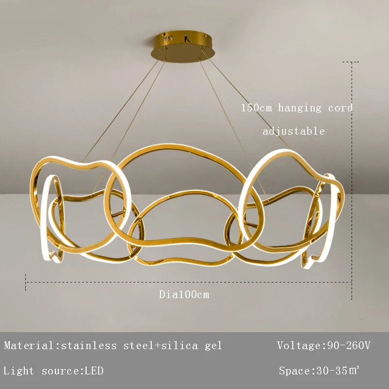 Lustre — Moderne 	 avec lampes LED suspendues en silicone