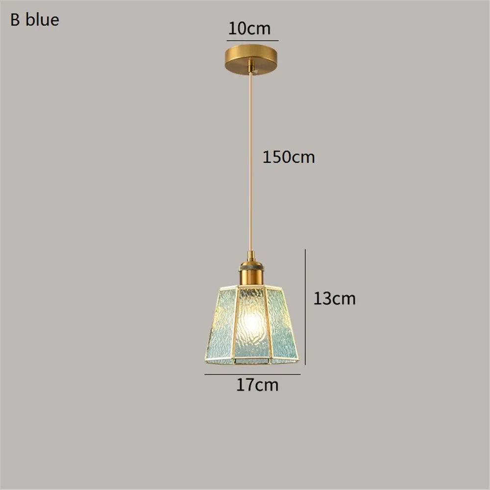 Suspension nordique vintage en laiton vitrail loft éclairage décoratif Émilien Clairière - Le Charme du Verre dans le Décor