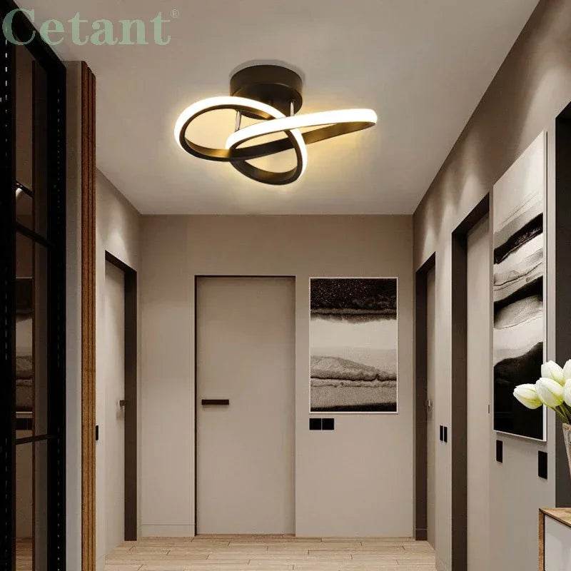 Plafonnier — LED moderne ligne lampes allée escalier couloir balcon vestiaire entrée hôtel couloir décor à la maison LED éclairage Lustre
