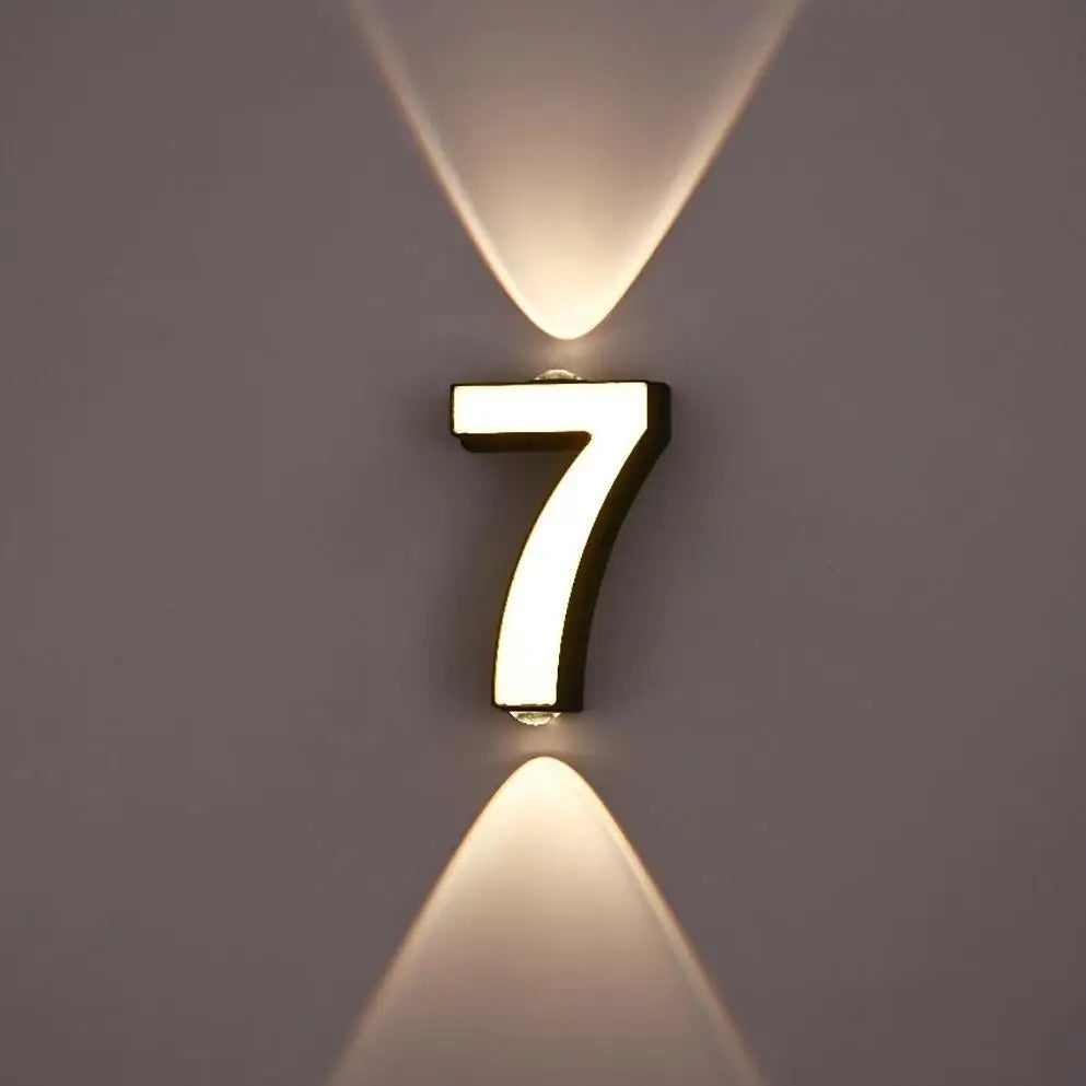 Applique murale — LED numéro de chiffre intérieur et extérieur IP65 étanche moderne minimalisme Style aluminium porche lumières de jardin