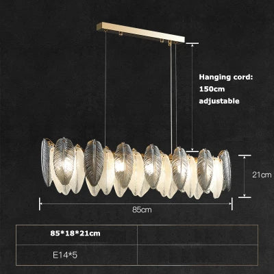 lustre suspendu led art déco en cristal et plumes blanches et grises
