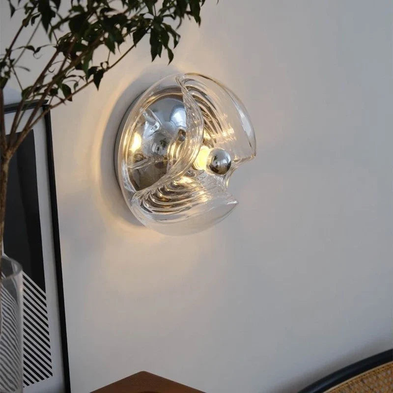 Plafonnier — Bauhaus en verre avec ondulation LED moderne
