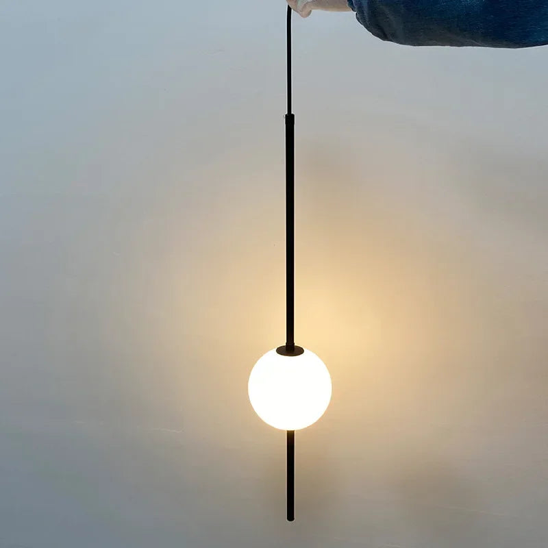 Suspension — Nordique Simple boule de verre suspension lumières salle à manger chambre décor lampe suspendue Restaurant Bar Suspension lustres éclairage