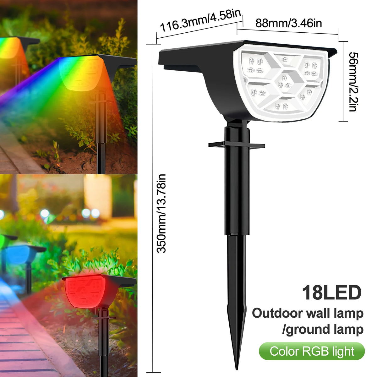 Spot solaire LED de jardin à trois modes, IP65 – Soléon