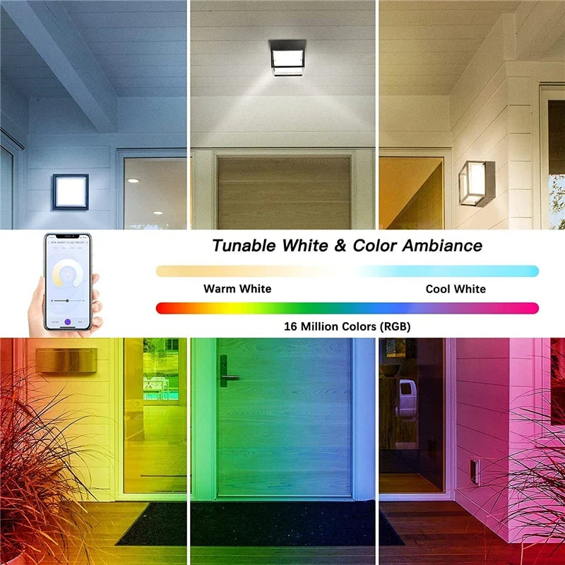 Applique murale — LED intelligente extérieure connectée étanche pour jardin
