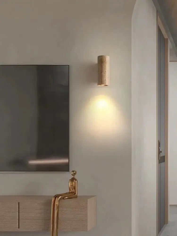 Applique murale en marbre wabi sabi à led pour décoration intérieure Noélie Clairière - Caractère Minéral & Élégance Naturelle