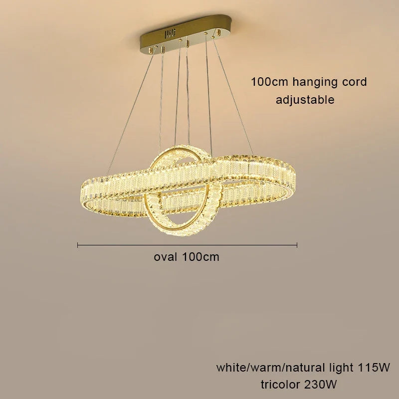 Lustre — LED en cristal fantaisie lumière suspendue moderne