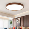 Plafonnier — En noyer chinois lampe de plafond ronde en bois Ultra-mince lustre nordique chambre lampe d'étude balcon couloir éclairage