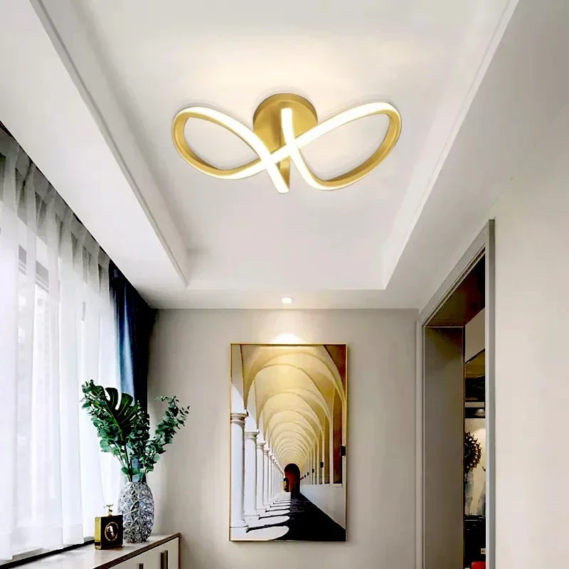 Plafonnier led moderne minimaliste pour allée entrée et escalier Bérénice Virgule - Une Présence Sobre et Élégante
