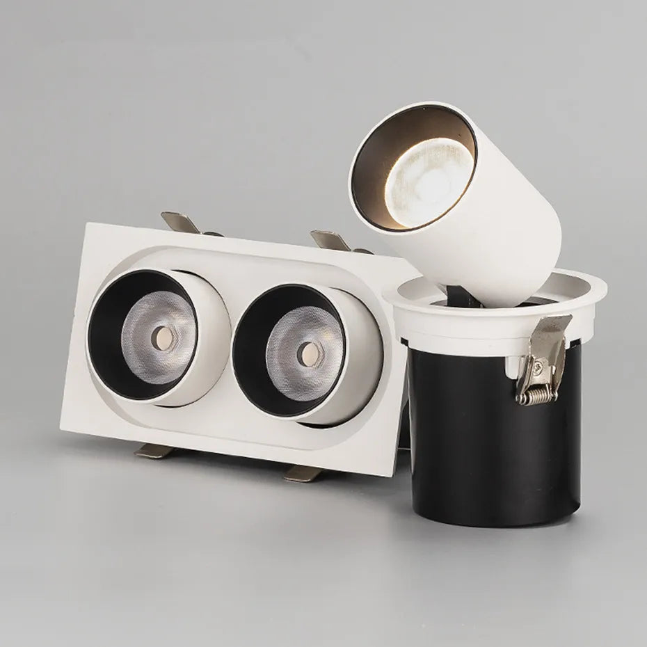 Spot encastré led carré télescopique rotation flexible pour maison Élisa Balade - Géométrie & Élégance Visuelle