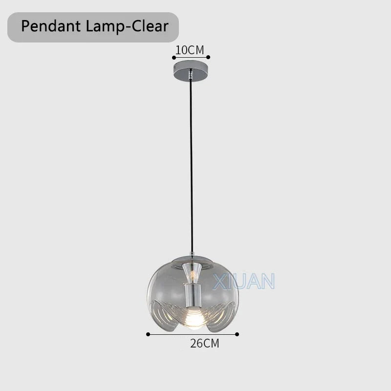Plafonnier — Bauhaus en verre avec ondulation LED moderne