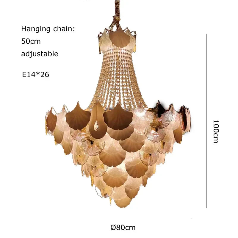 Lustre — Suspendu LED art déco ginkgo dimmable pour un éclairage élégant