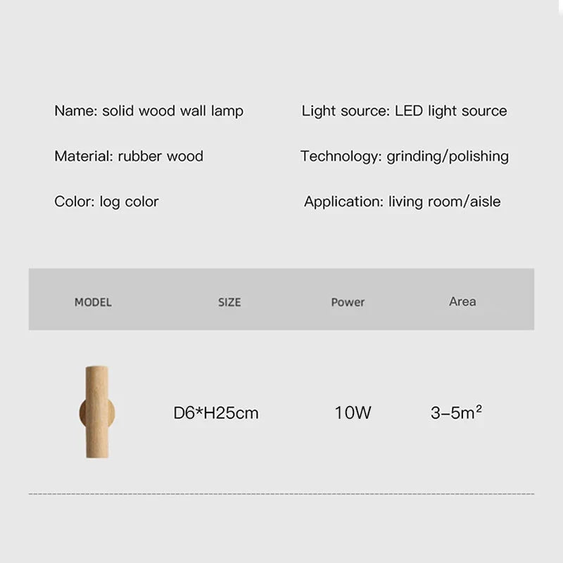 Applique murale — LED moderne en bois pour décoration intérieure et extérieure