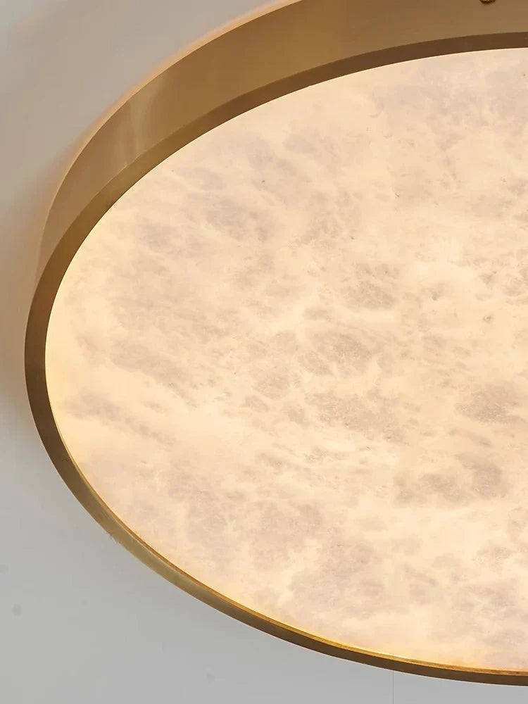 Plafonnier — LED en marbre au design moderne en cuivre brossé