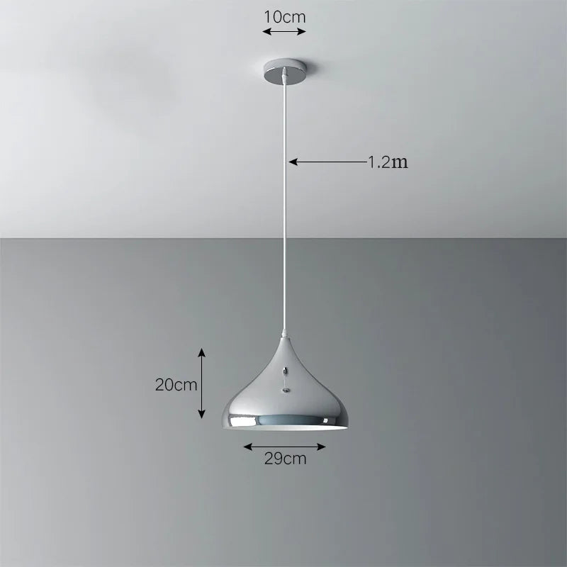 Suspension — Plaqué nordique argent Globe boule miroir lampes suspendues E27 fer lampe suspendue de luxe en laiton argenté Art cuisine hôtel suspension lampe