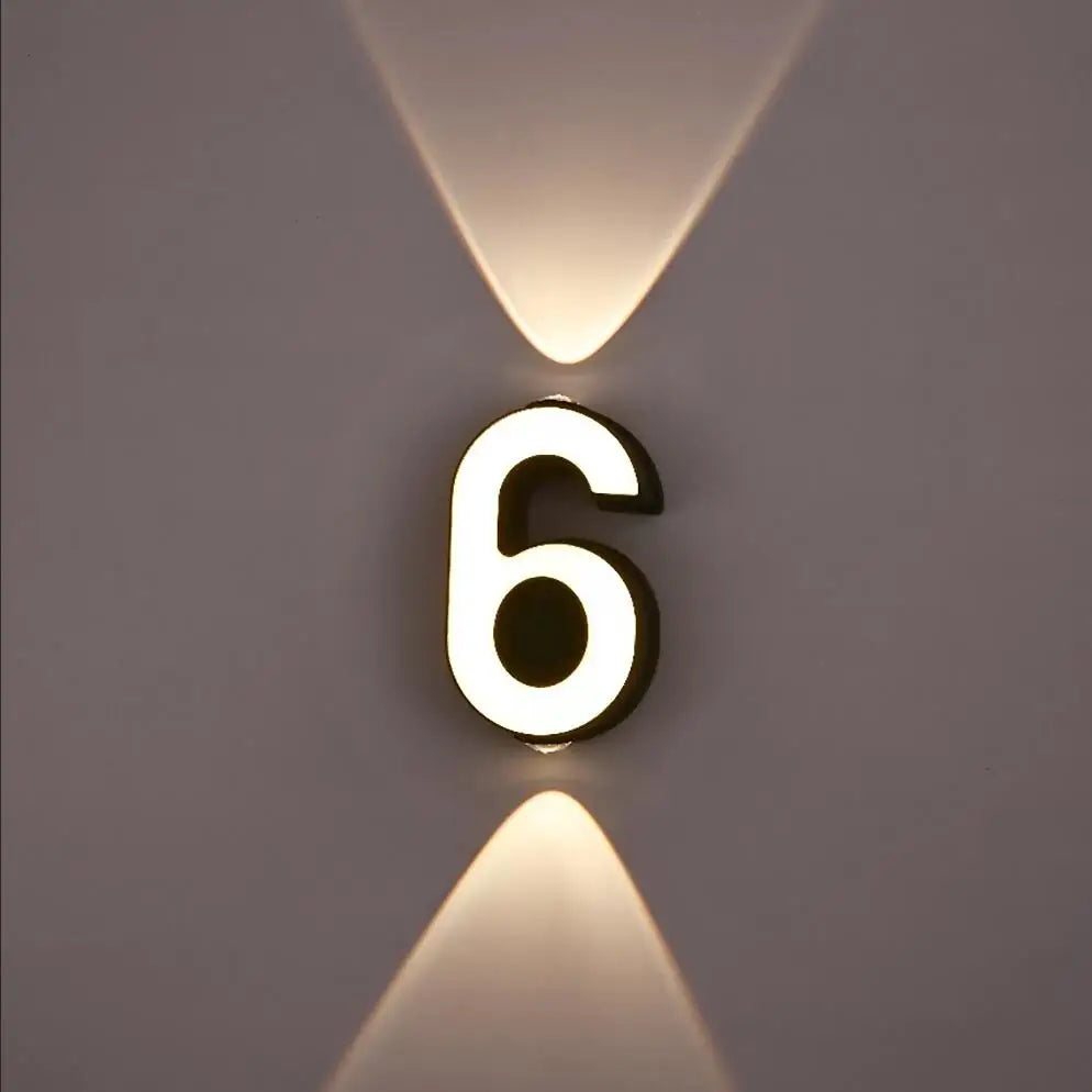 Applique murale — LED numéro de chiffre intérieur et extérieur IP65 étanche moderne minimalisme Style aluminium porche lumières de jardin