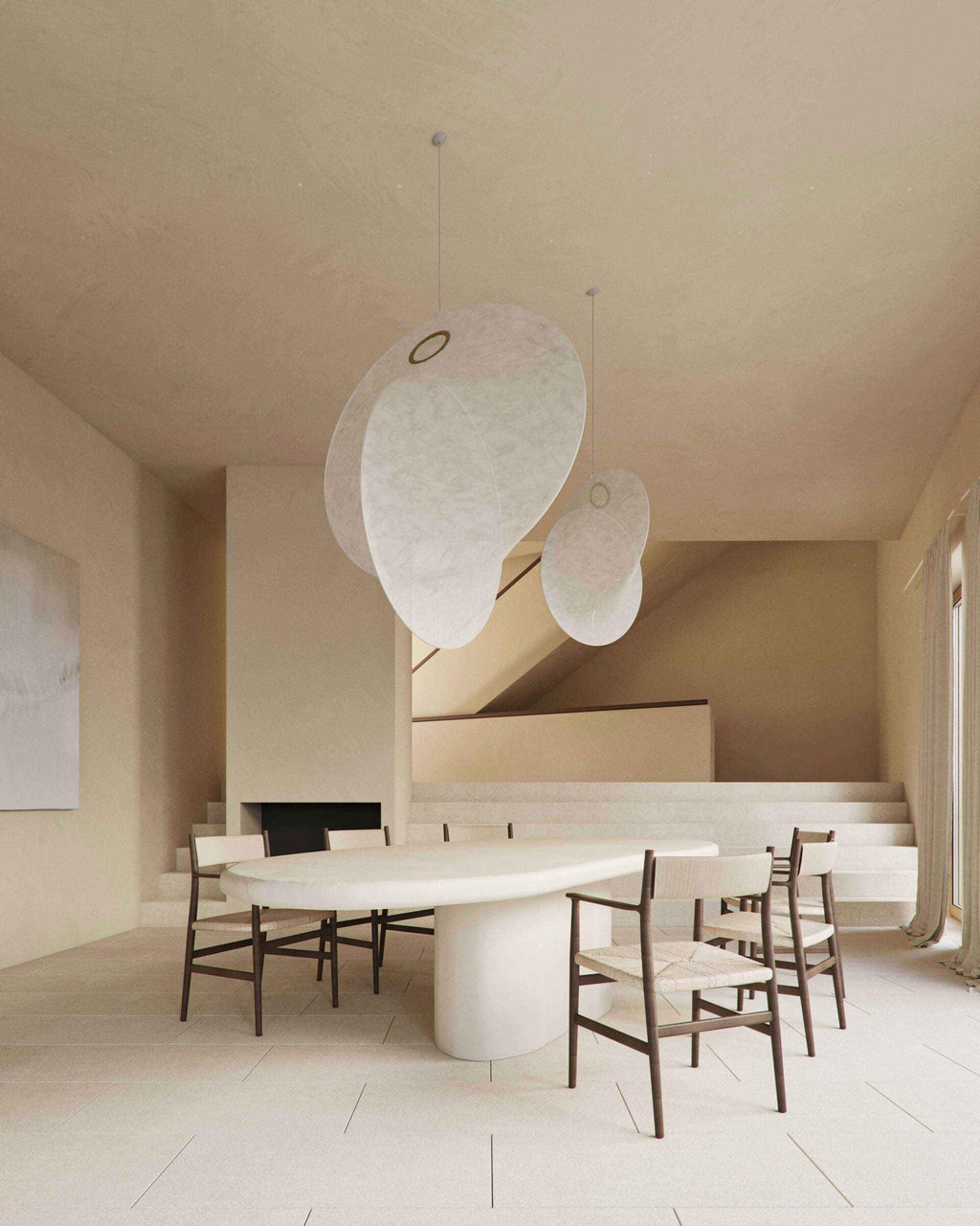 Ballet Lustre Pendentif Blanc Forme Organique - Neutralighting