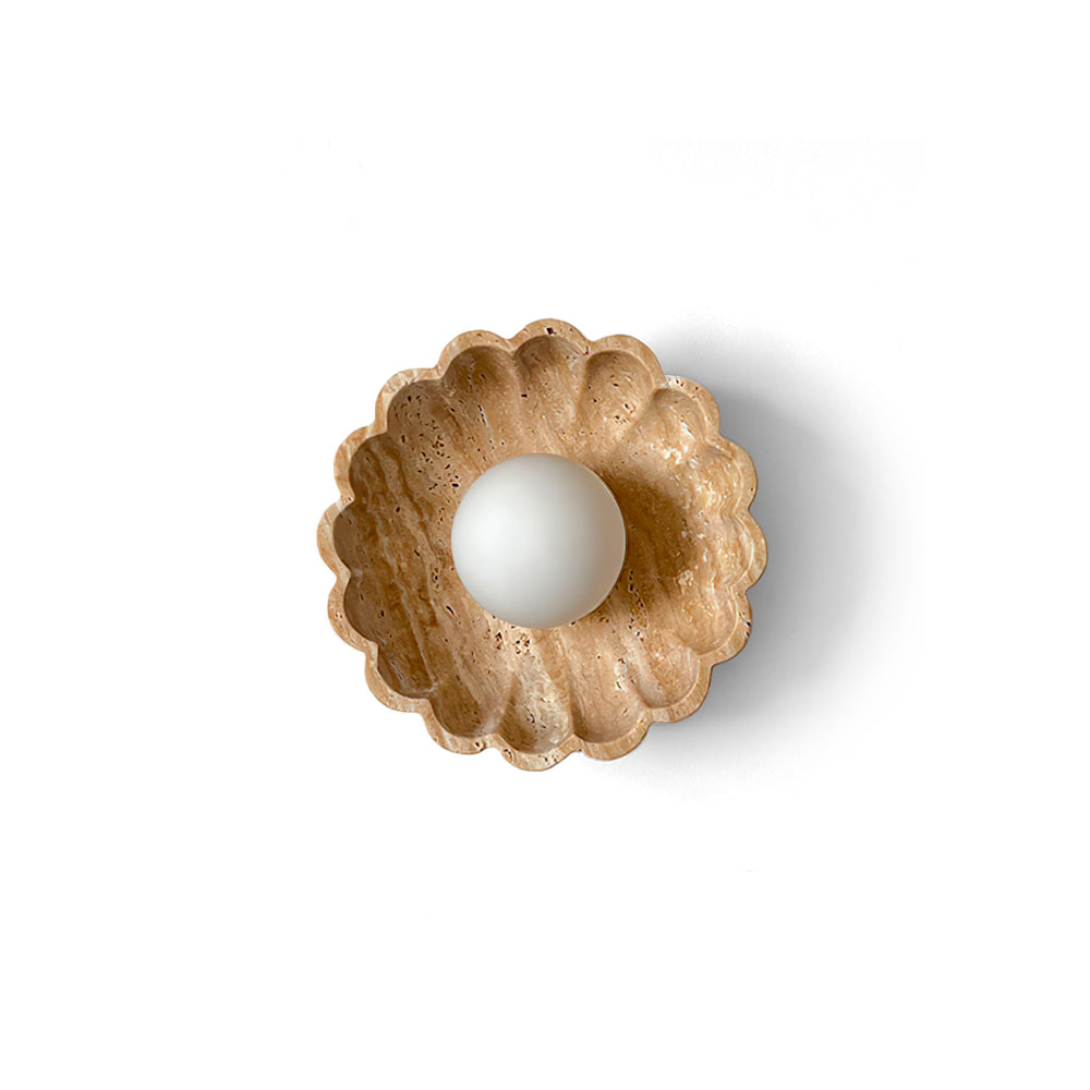 Ritta Applique Murale Coquille Travertin À Bords Découpés - Neutralighting