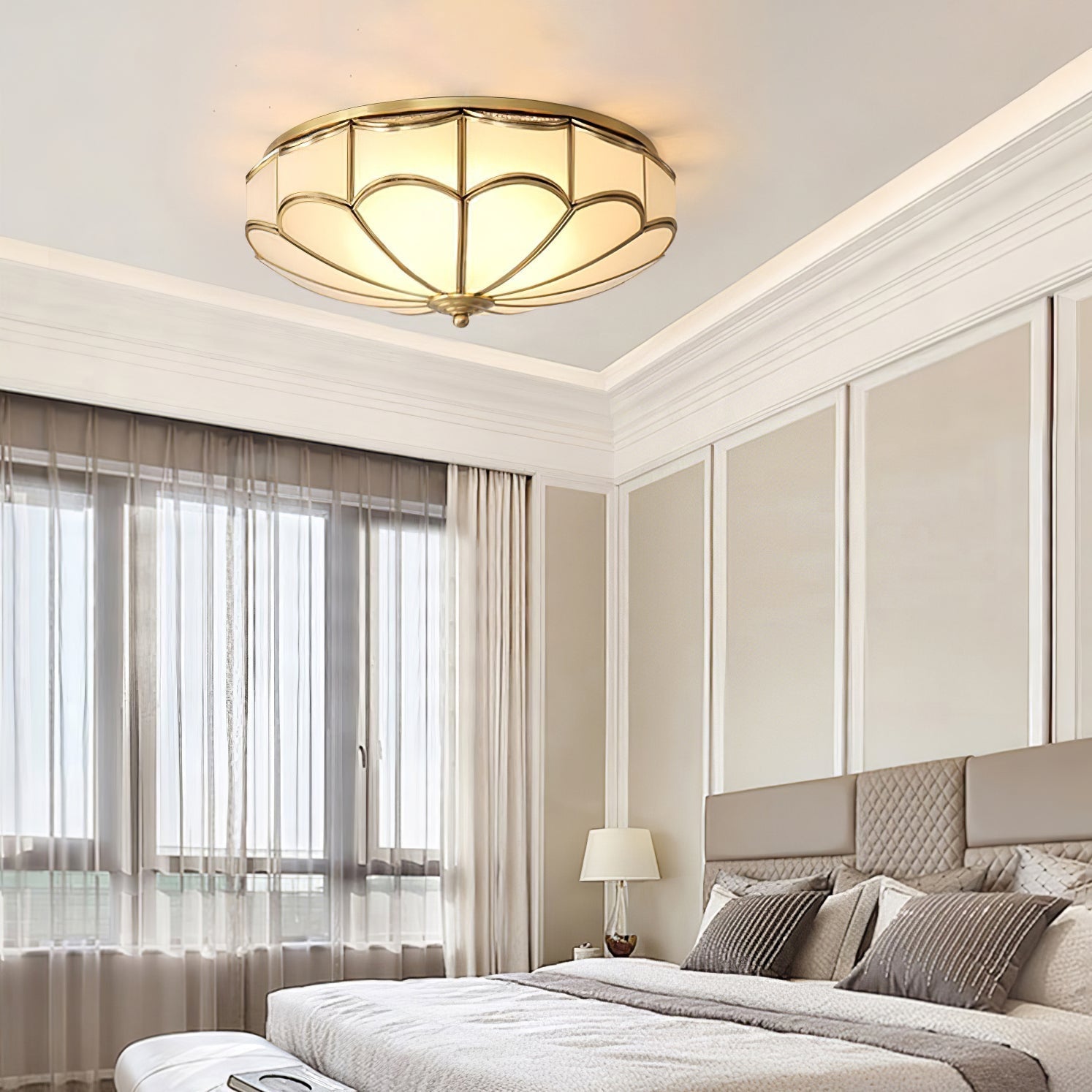 Evmarara Plafonnier encastré en laiton et verre Elegance - Neutralighting
