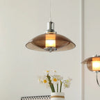 Arisha Suspension Luminaire Moderne Ronde LED Marron Verre Salon - Neutralighting