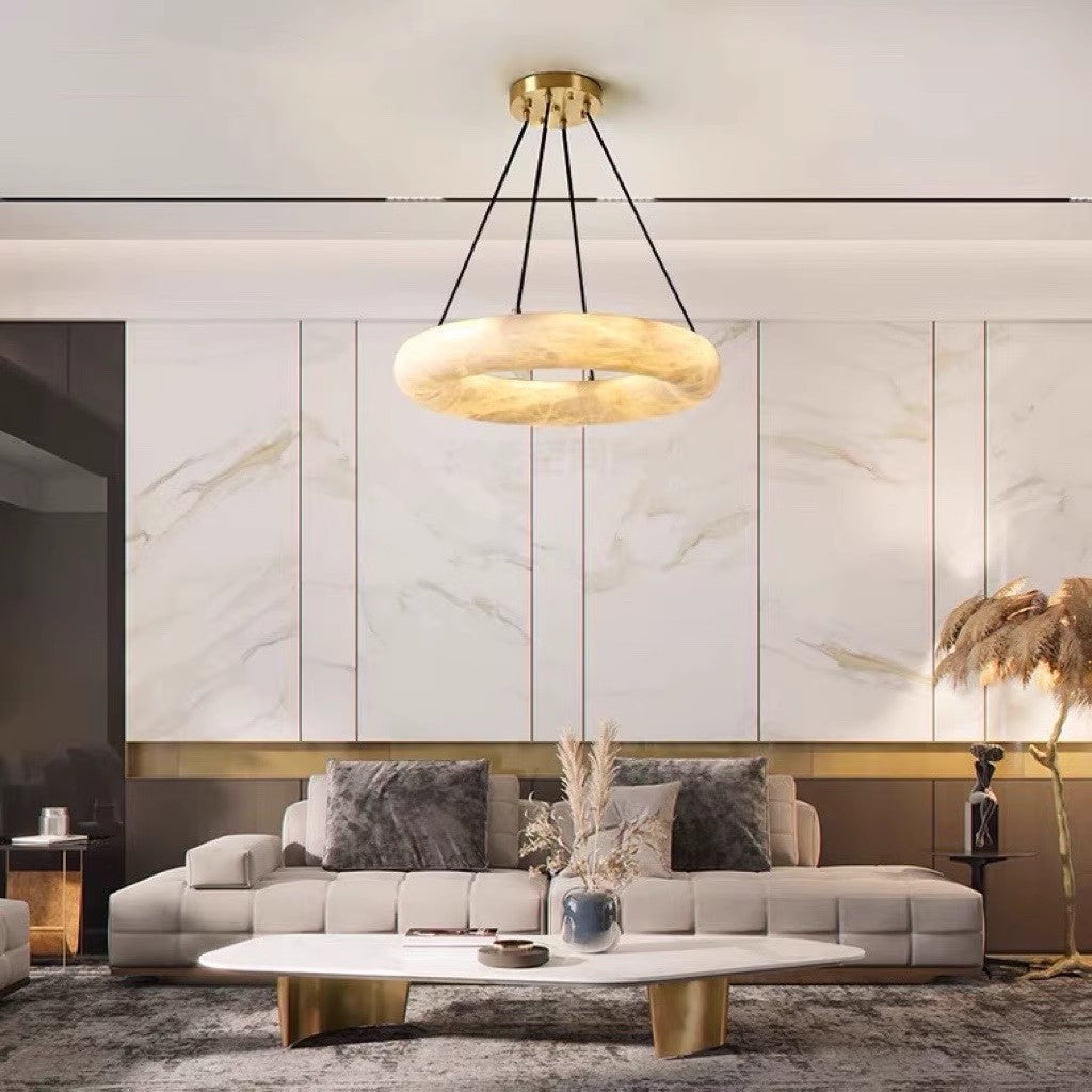 Alvynora Lustre Moderne Minimaliste en Laiton et Albâtre - Neutralighting