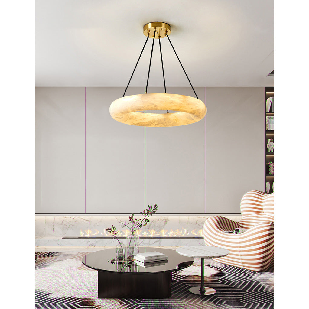 Alvynora Lustre Moderne Minimaliste en Laiton et Albâtre - Neutralighting
