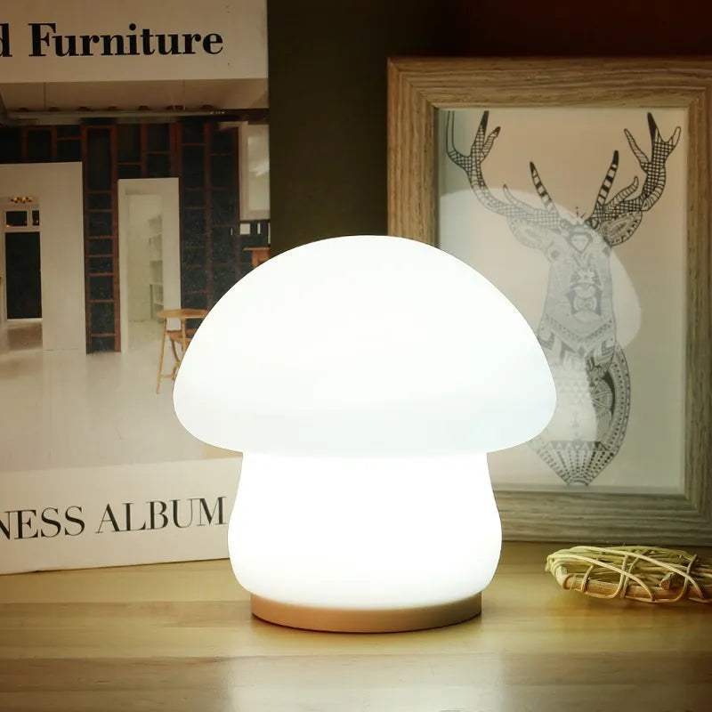 Champignon veilleuse LED Silicone capteur tactile batterie lampe chambre décor bébé chevet décoration lampes cadeau de noël