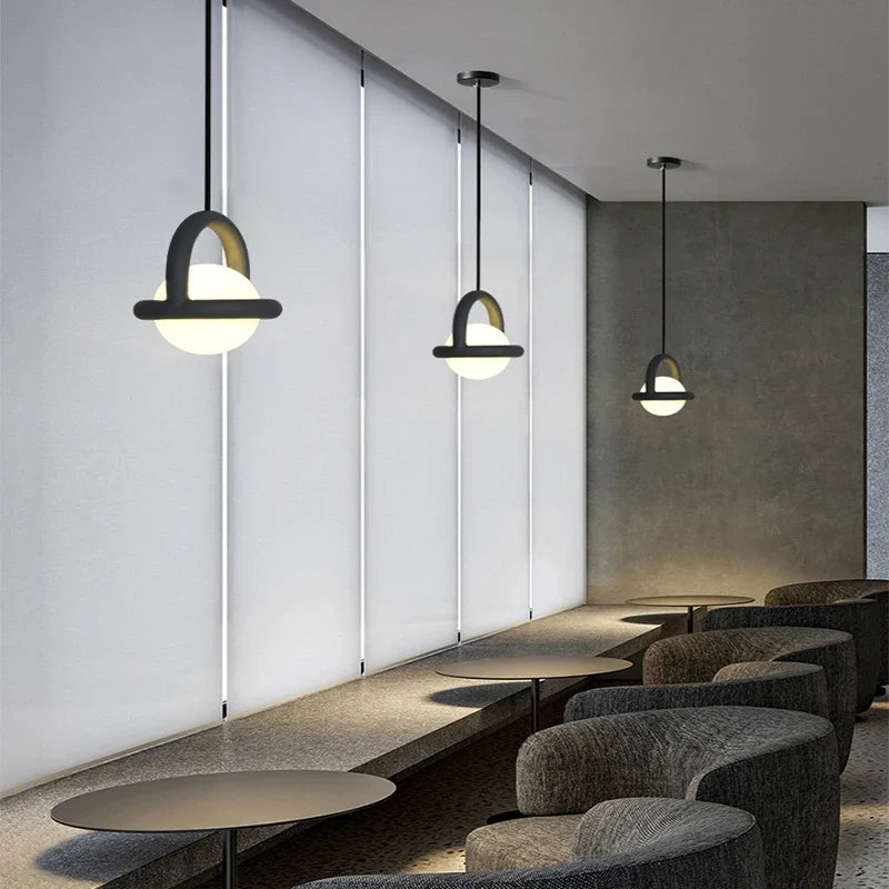 Suspension — Nordique Simple Ballon Suspension Lampe Jupiter Boule Lampe Chambre Chevet Balconbar Café Petite Suspension Art Designer Lustre
