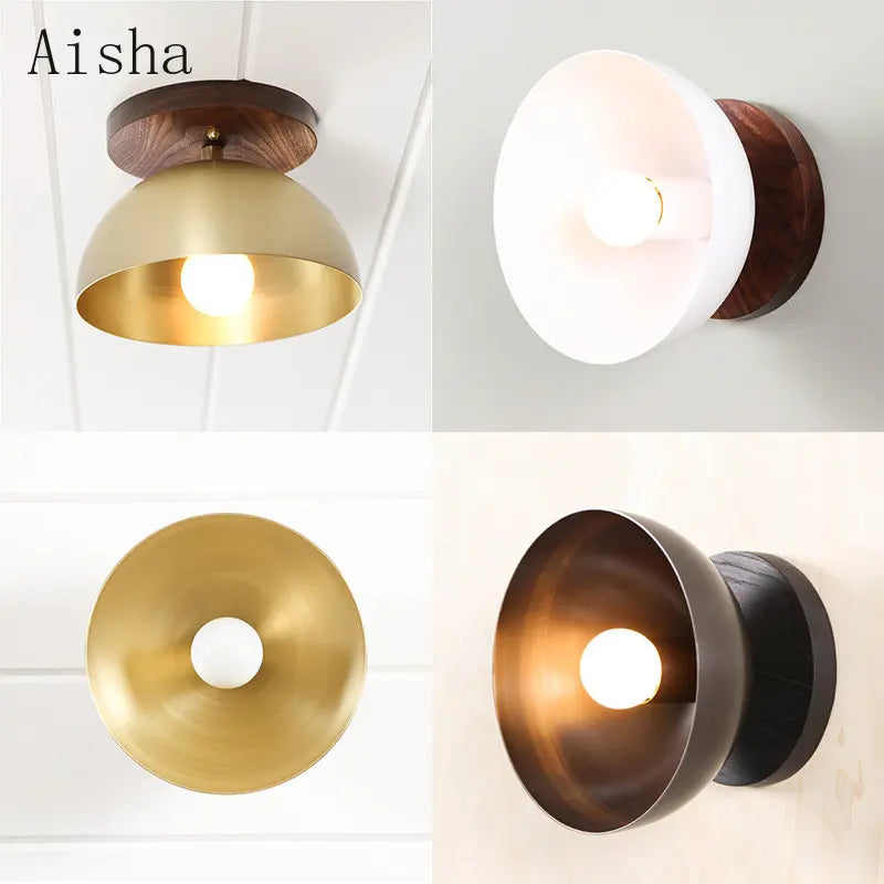 Plafonnier — En laiton nordique en bois massif design moderne pour décoration