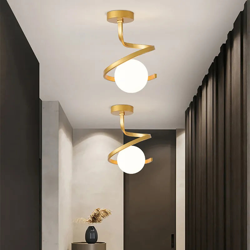 Plafonnier — LED nordique boule verre
